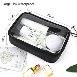 Clear Waterproof Makeup and Toiletry Travel Bag (L - PU waterproof)
