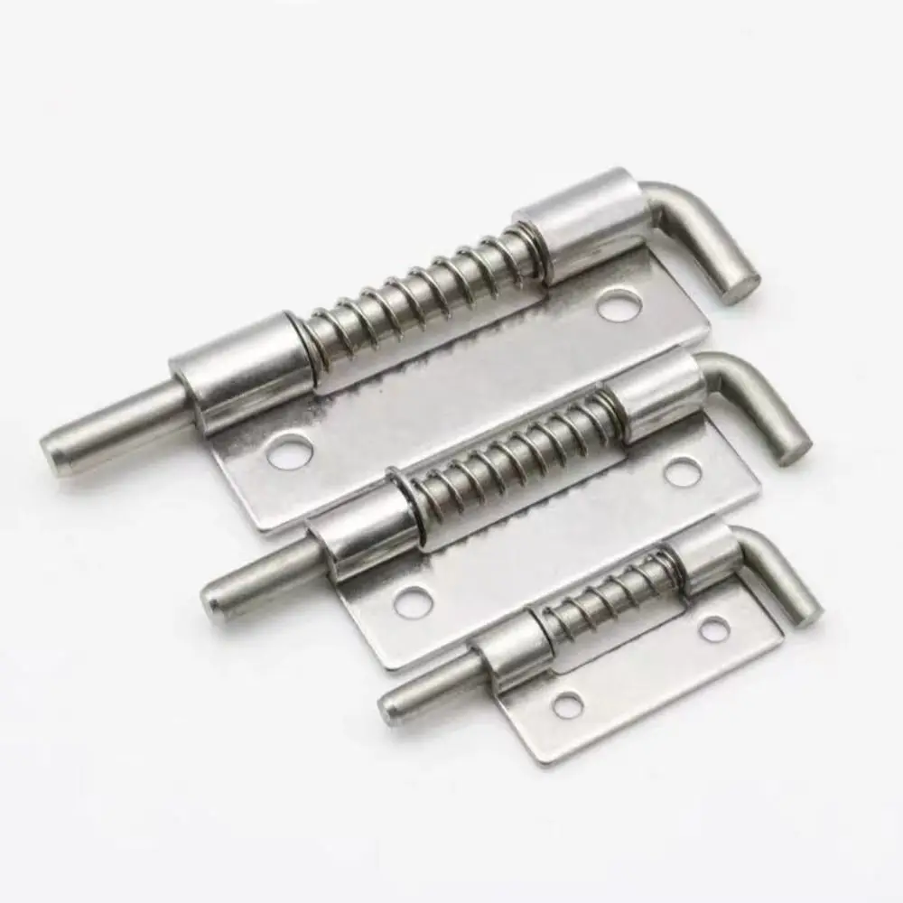 Description Picture 2 of itemSpring Barrel Loaded Door Bolt Long Silver Home Gate Door Latch Sliding Lock Barrel Bolt Latch Hasp