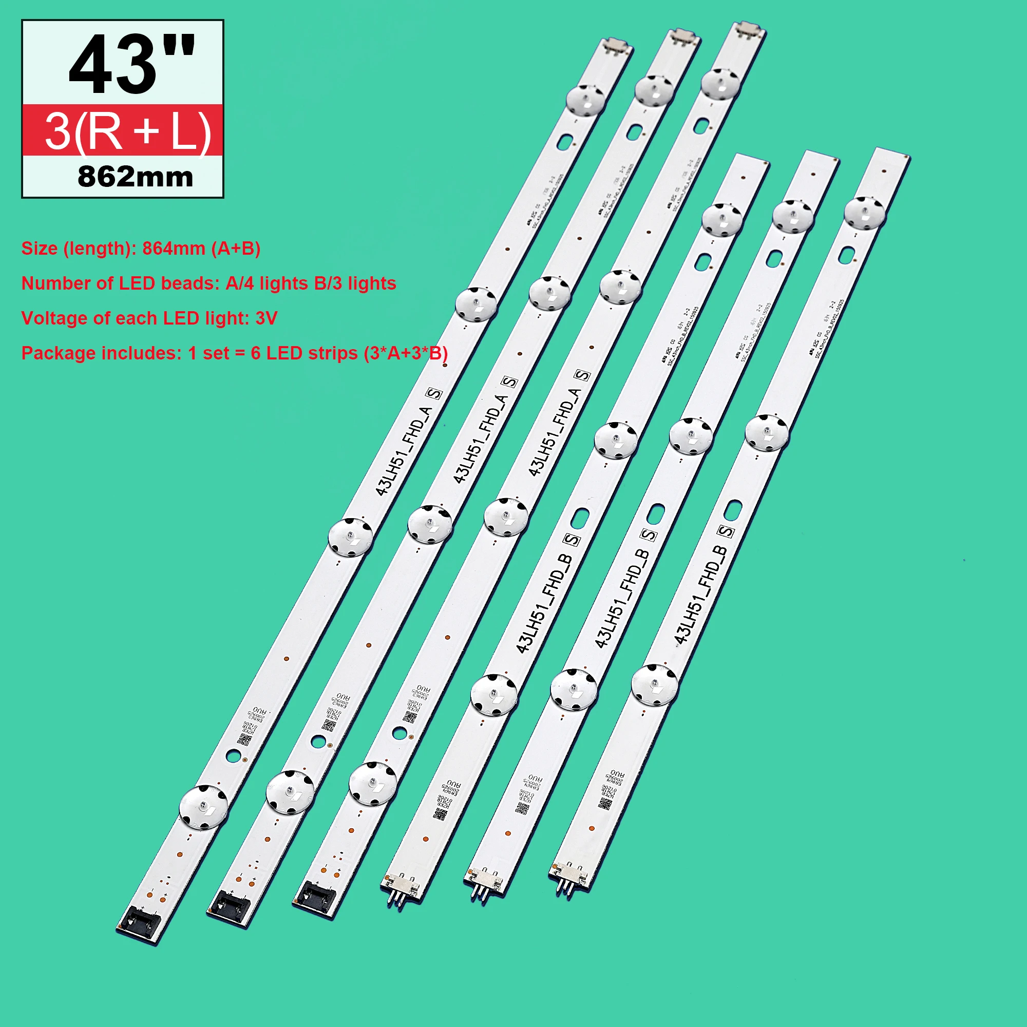 LED backlight strip(6) for 43LF510V