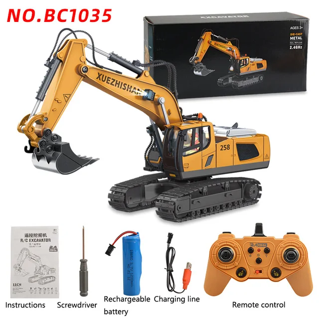 1: 20 Large Alloy Remote Control Excavator 11 Channel Crawler Excavator Children Boy Competition Engineering Vehicle Model Toy 4