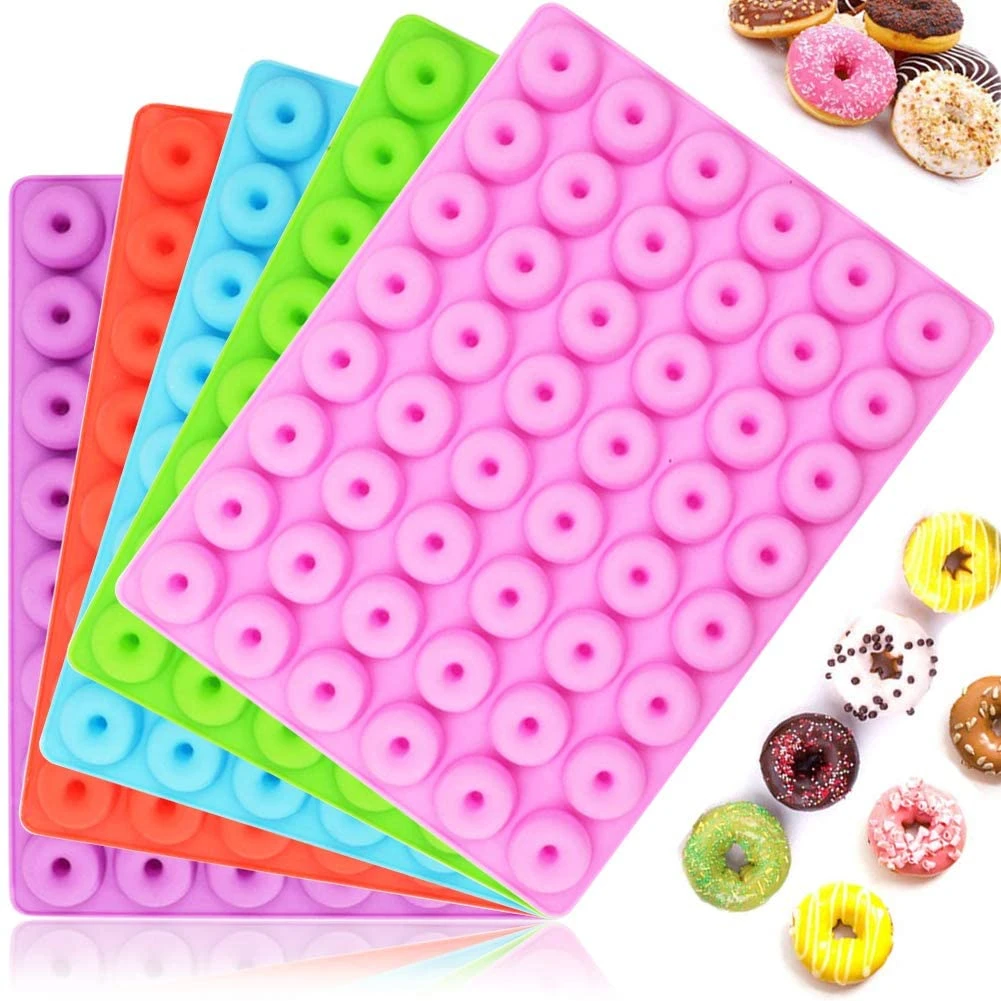 48 Hole Mini Cake Silicone Donuts Molds Non Stick Bagel Pan Pastry Chocolate Muffins Doughnut Maker Kitchen Accessories Tool
