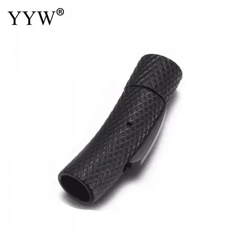 10pcs 6mm Hole Stainless Steel Bayonet Clasp Push Lock Lace Buckle Leather Cord Clasps For Diy Bracelet Jewelry Making