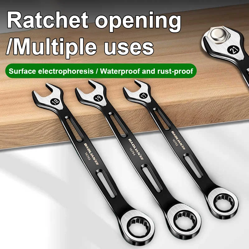 Combination Ring Ratchet Wrench Oscillating Quick Ratchet Open & Ring End Spanners Maintenance Repair Tool Chrome Vanadium Steel Combination Ring Ratchet Wrench Oscillating Quick Ratchet Open & Ring End Spanners Maintenance Repair Tool Chrome Vanadium Steel