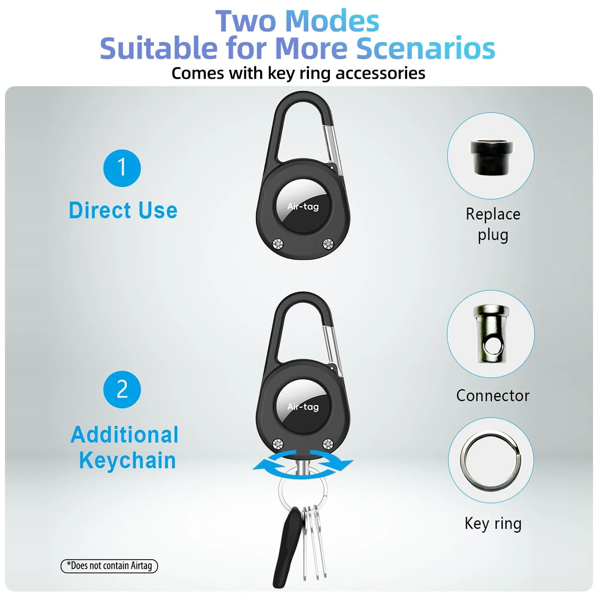 Durable Shockproof AirTag Holder with Carabiner Clip
