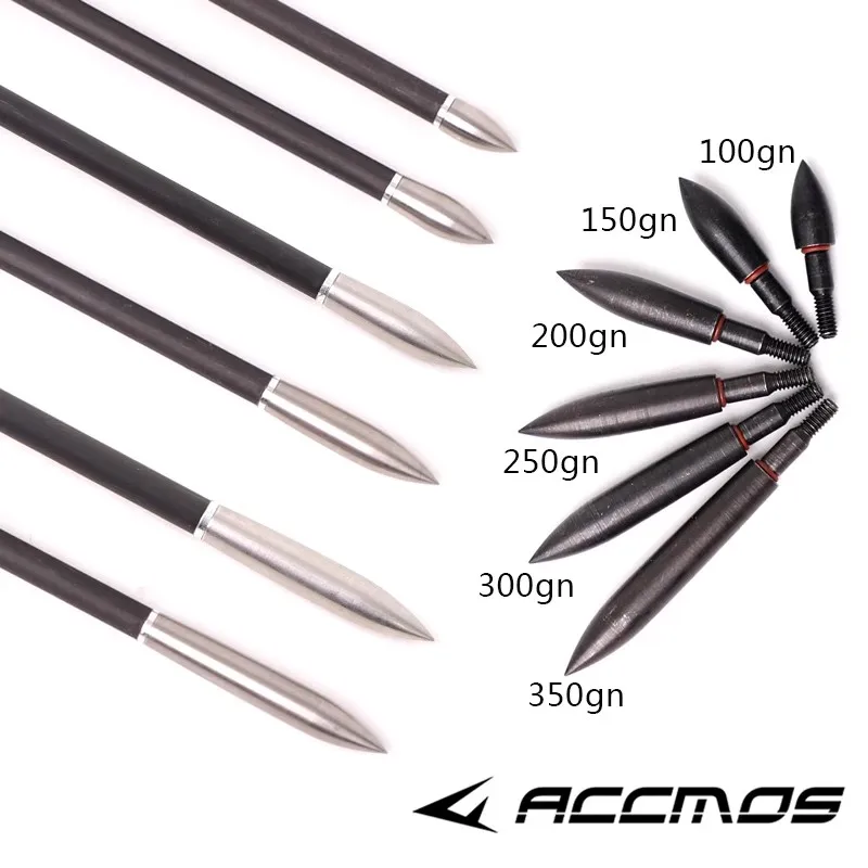 3/6/12/24pcs ID 6.2mm Arrow Shaft 100/125/150/200/250/300/350grains Tips Field Points Arrow Heads Archery Hunting Accessories archery arrow tips