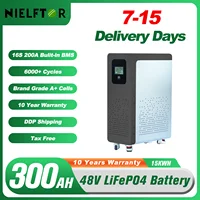 Batterie au Lithium 48V 300Ah LiFePO4 15kWh 51.2V 100Ah 120Ah 200Ah 300Ah batterie au Lithium pour le stockage d'énergie domestique PL Stock ue 1