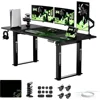 Electric Height Adjustable Standing Desks, 71" X 31.5" Inch 4-Leg Ergonomic Sit To Stand Desk, Powerful Dual Motor Work Desk 2