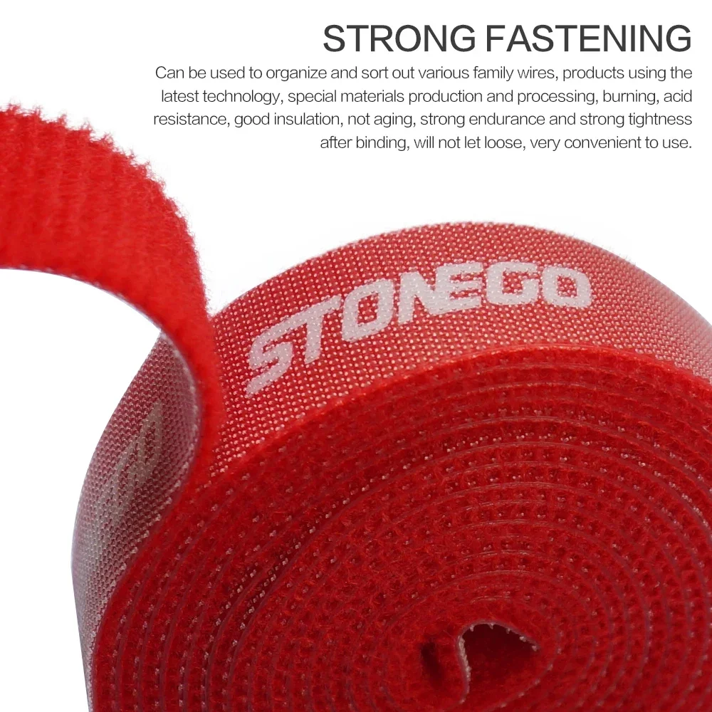 Dual-Sided Adhesive Hook and Loop Straps for Cable Management and Cord Organization