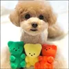 Cute Small Dog Squeaky Toys for Small Dogs Puppy Bear Shaped Squeak Toy for Cat Dogs Pet Supplies Pomeranian Teddy Shih Tzu Pug 4