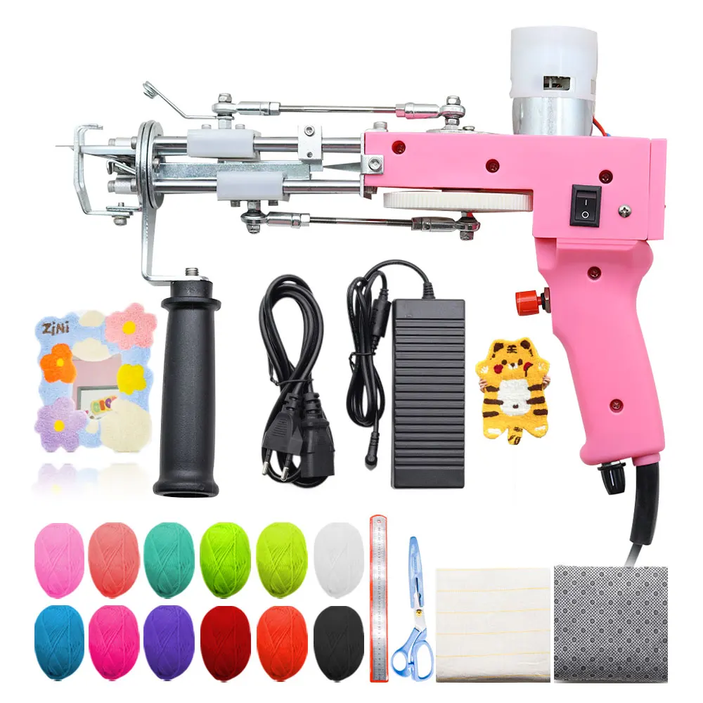 Electric Carpet Rug Guns Carpet Weaving Knitting Machine 2 In 1 Tufting Gun Can Do Cut Pile And Loop Pile With 5-40 Stitches carpet tufting gun