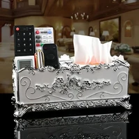 1PC Multifunctional European style tissue box, living room desktop remote control storage box 1