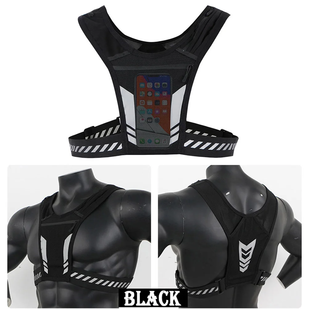 

Reflective Running Vest Chest Phone Holder Workout Gear Sport Water Bag Backpack Cycling Football Vest Water Rucksack