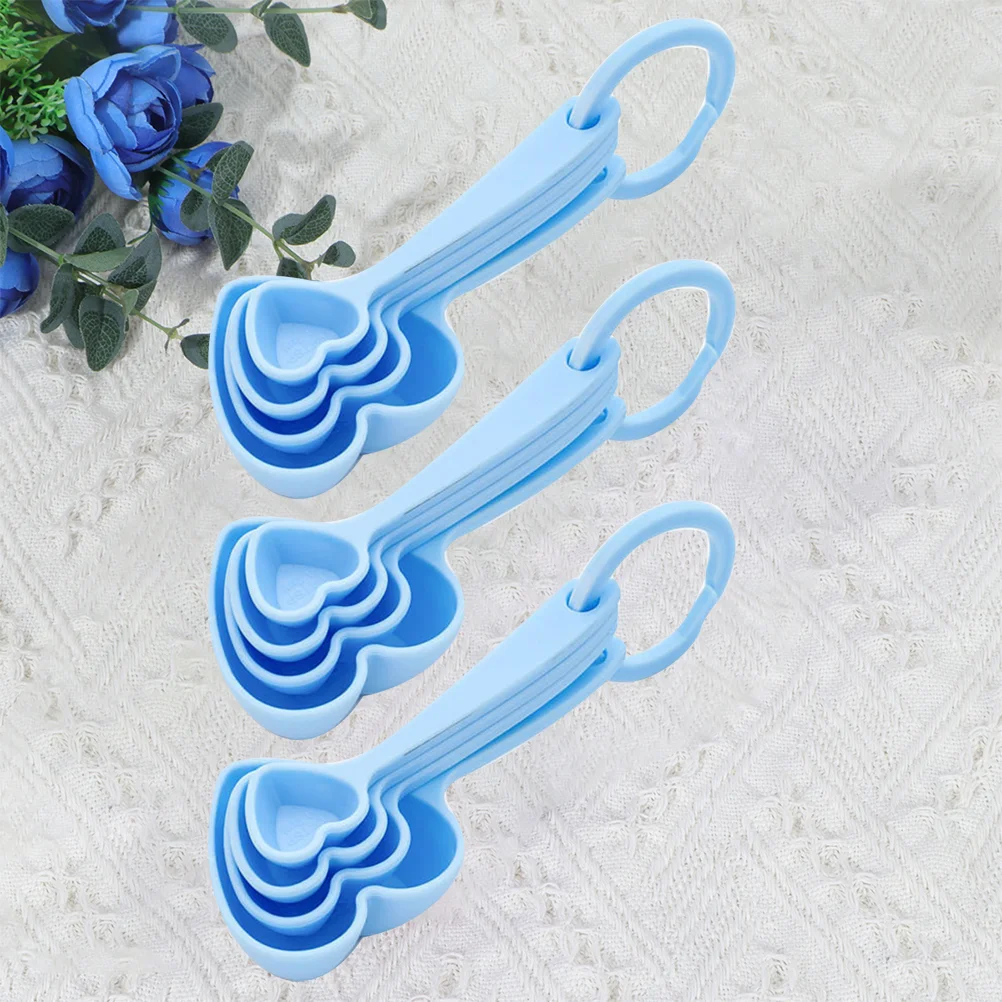 주방 플라스틱 계량 스푼, 하트 모양 티스푼, 디저트 스푼, 스쿠프 커피 건조 측정, 발렌타인 데이 액체 식기