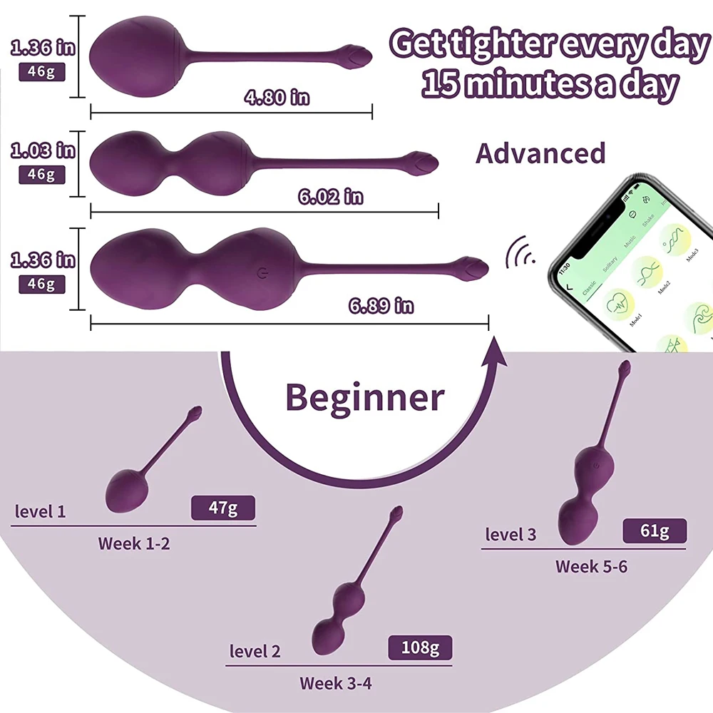 APP Control Smart Pelvic Exercise Trainer Pelvic Floor Muscle Massage Ball Floor & Tightening Sex Toys for Women