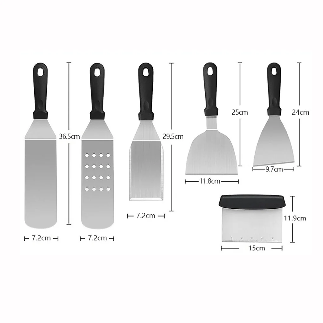 Camping Outdoor BBQ Tool Set Stainless Steel Shovel BBQ Cooking Shovel Combination Grill Set