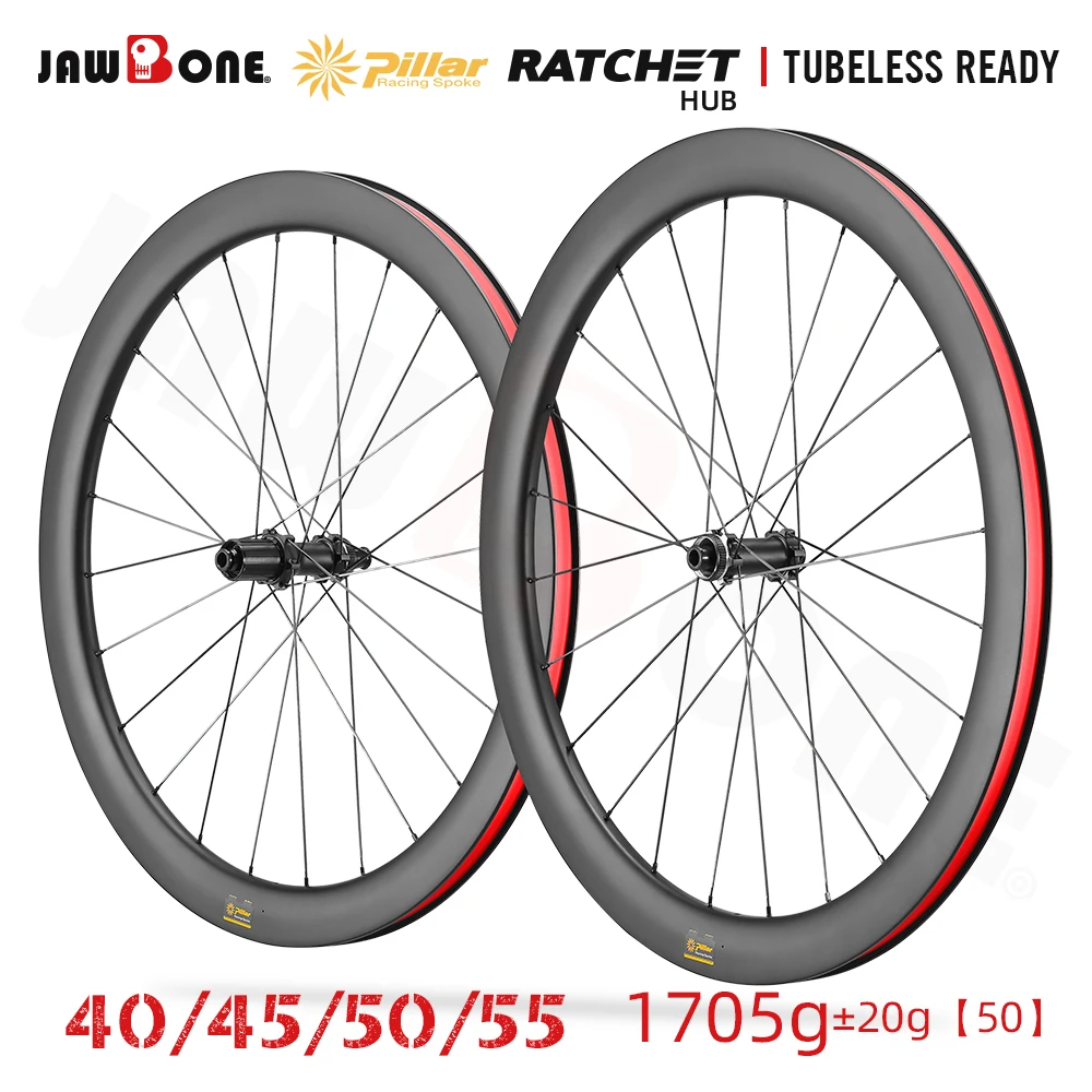 

Jawbone Carbon 700C Road Bike Wheelsets Disc Brake Wheels 36T Ratchet Hub Center Lock Tubeless Pillar 1423 Cycling Bicycle Rim