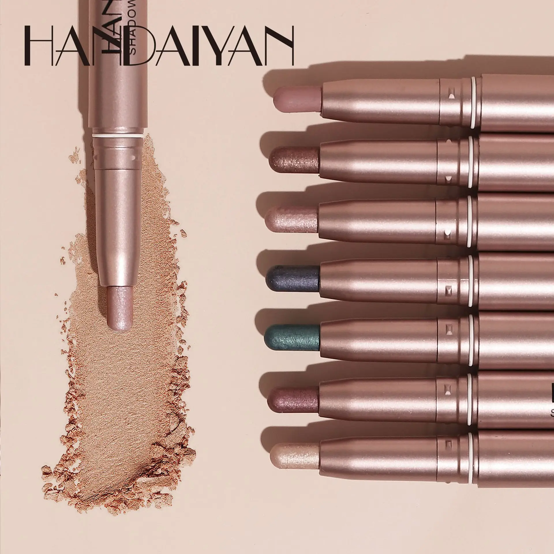 Eyeshadow stick Eyeshadow pen Matte eyeshadow Eyeshadow pencil Double-head Eyeshadow Stick Diamond Shimmer Highlighter Pencil Pearl Pigment Long Lasting Cream Eye Shadow Matte Brush Pen