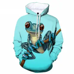 Funny Animal Pattern Hoodie Frog 3d Print Casual Men's And Women's Children's Hooded Pullover Fashion Street Wear Comfortable