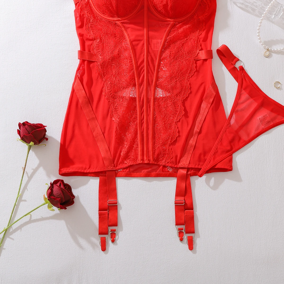 mini dress silhouette with lace trim