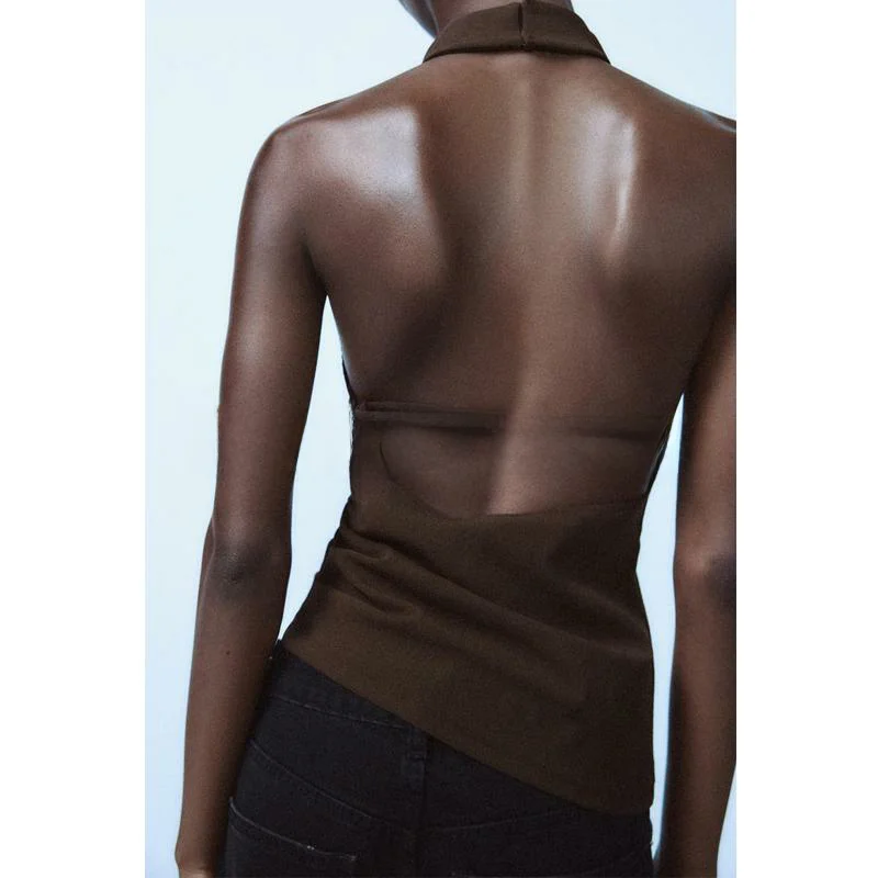 Faionable ort Bal Svel Ne Hanging Vest Women's New Autumn Winter Polyester Fiber 00% Regular Length Top