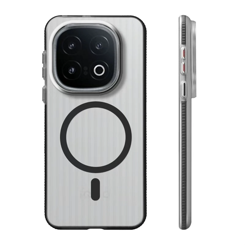 Magnetic Matte Transparent Luggage Stripe Shockproof Bumper Phone Case