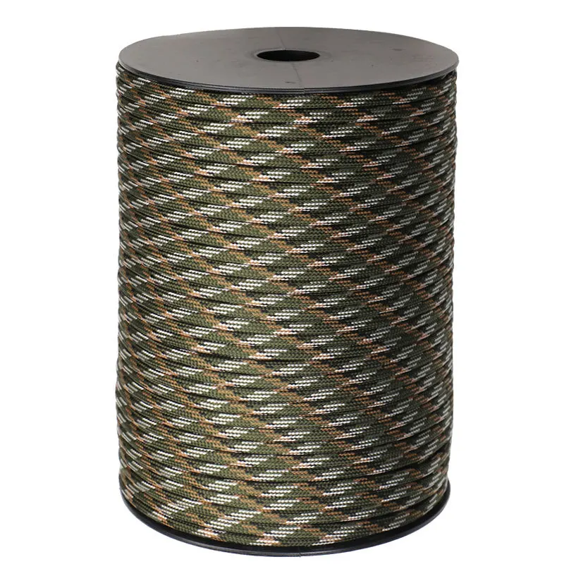 50/100m 12 Strand 650 Military 4mm Paracord Camping Survival 9x Parachute Cores 1x Fishing Line 1x Copper Wire Fire Wire