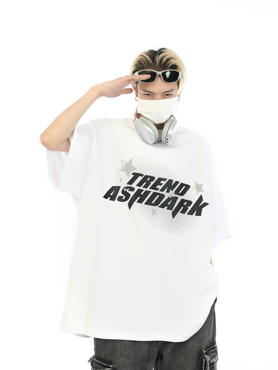 

Heavy cotton printed letter short-sleeved T-shirt men's American casual loose retro street oversize summer tops men clothing y2k