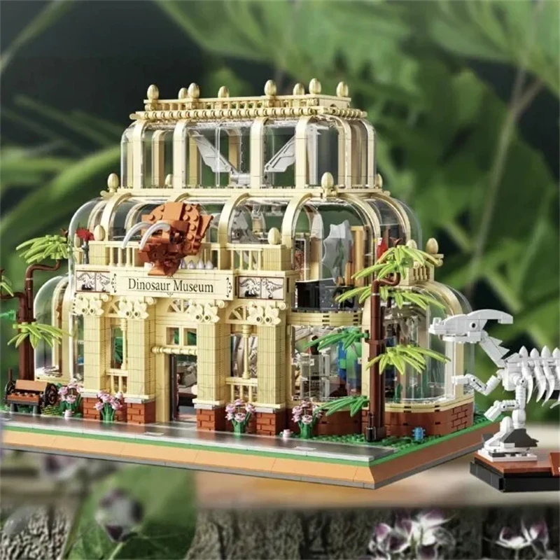 Dinosaur World Fossil Dinosaur Museum Mini Modello Architettonico Building Block Con Set Di Illuminazione Giocattoli Educativi Per Regali Per Bambini