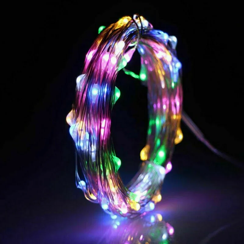 thumbnail image 1 of paquete de cadena de luces LED de alambre de cobre de 1/2/3/5/10 m con pilas para decoración de dormitorio, jardín, fiesta y boda, 1 of 5