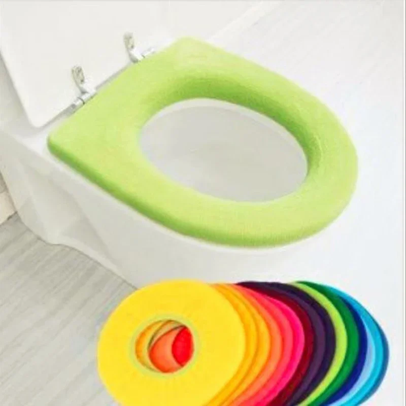 

1pc Bathroom Toilet Seat with Handle Closestool Washable Soft Winter Warmer Mat Pad Cushion O-shape Toilet seat Bidet Covers New