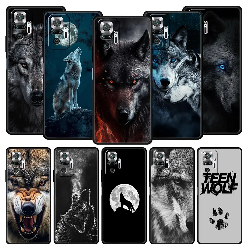 Wolf Design Black Phone Case
