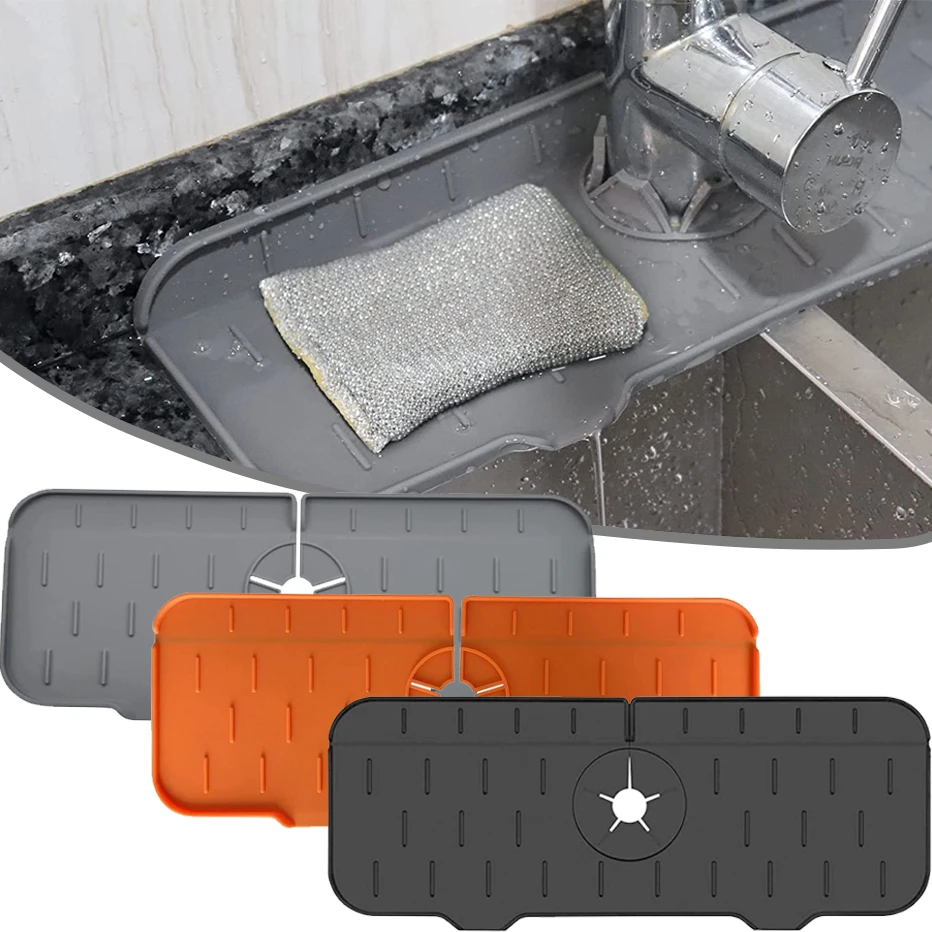 Silicone Faucet Absorbent Mat Sink Splash Guard Kitchen Faucet Splash