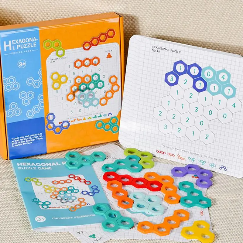 

Kids Number Puzzles Matching Game Montessori Toys Jigsaw Puzzles Hexagon Number Puzzles Preschool Learning Educational Toys