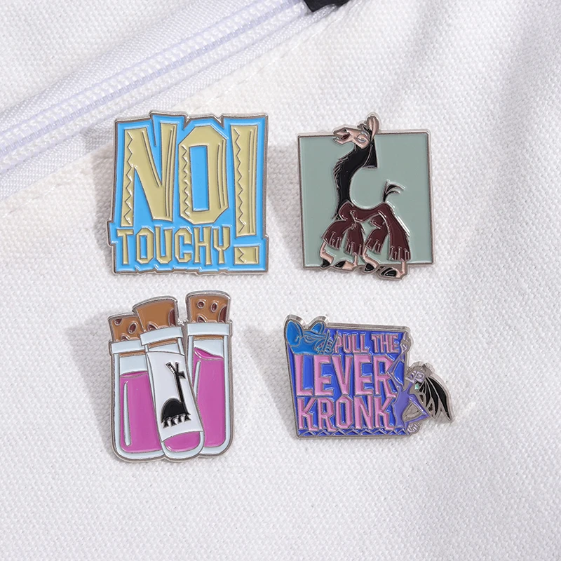 Kuzco's Potion Emaille Pins Cartoon Lila Lama Potion Broschen Kragen Abzeichen Rucksack Film Schmuck Geschenk für Fans Freunde – Detail 9