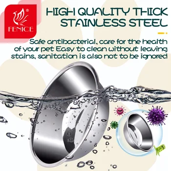 Fenice-Stainless Steel Pet Feeding Bowls, Food and Water Feeder, Pet Drinking Dish, Puppy Supplies, Small Dog Accessories 2