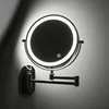 Wall Folding Makeup HD Mirror Double Side Fill Light Magnifying USB Charging Led Tricolor Dimming Bathroom Cosmetic Mirrors 2