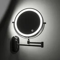 Wall Folding Makeup HD Mirror Double Side Fill Light Magnifying USB Charging Led Tricolor Dimming Bathroom Cosmetic Mirrors 2