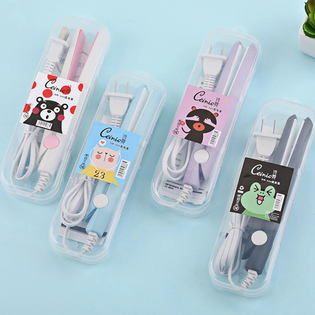 

20W 2-in-1 Mini Ceramic Hair Straightener Curler Brush Curling Iron Wand Hair Beauty Tool US Plug