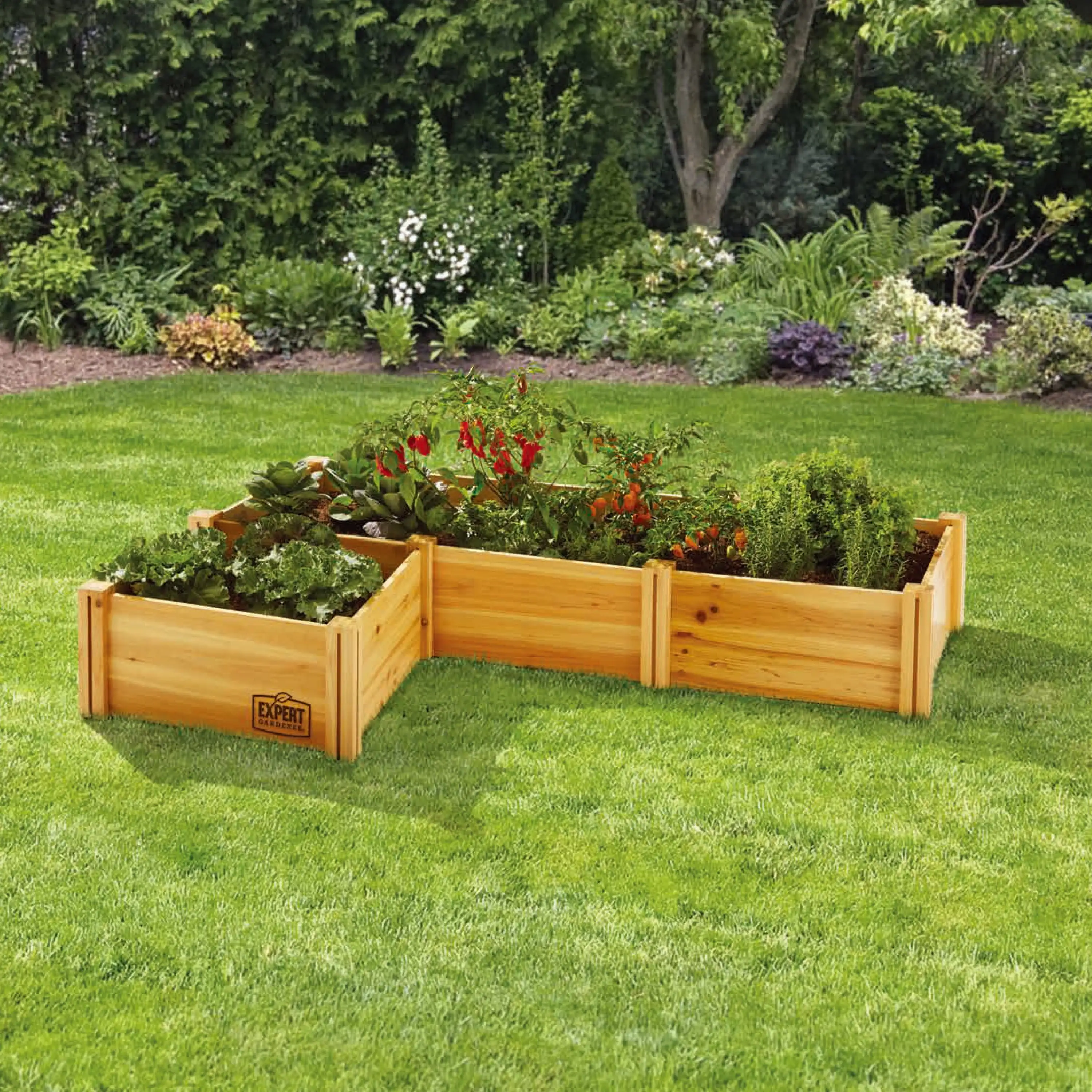 

Expert Gardener Wood Garden Bed, 7.4 ft L x 2 ft W x 10.6 in H