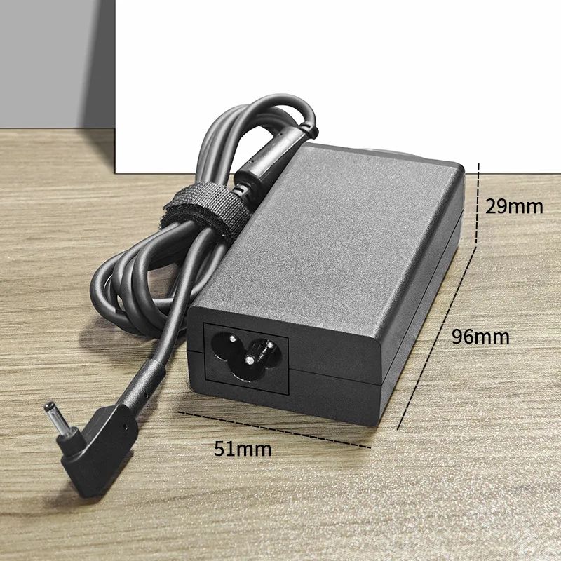 Slim 65W Laptop Charger, 19V 3.42A, 3.0*1.1mm Connector