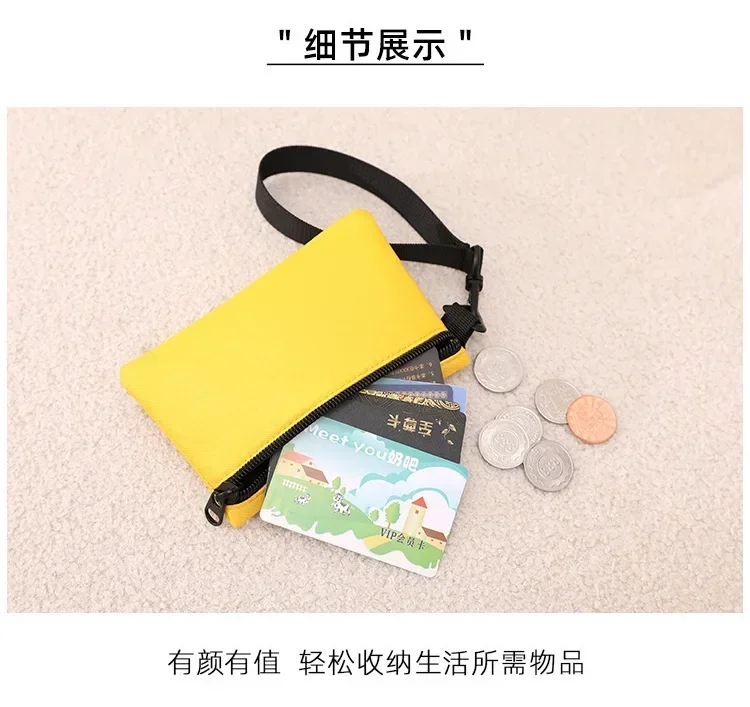 Korean Style Wristlet Wallet - Ultra Lightweight Cash Pouch Key Holder with Wrist Strap (6 Colors) - Minimalist Daily Carry