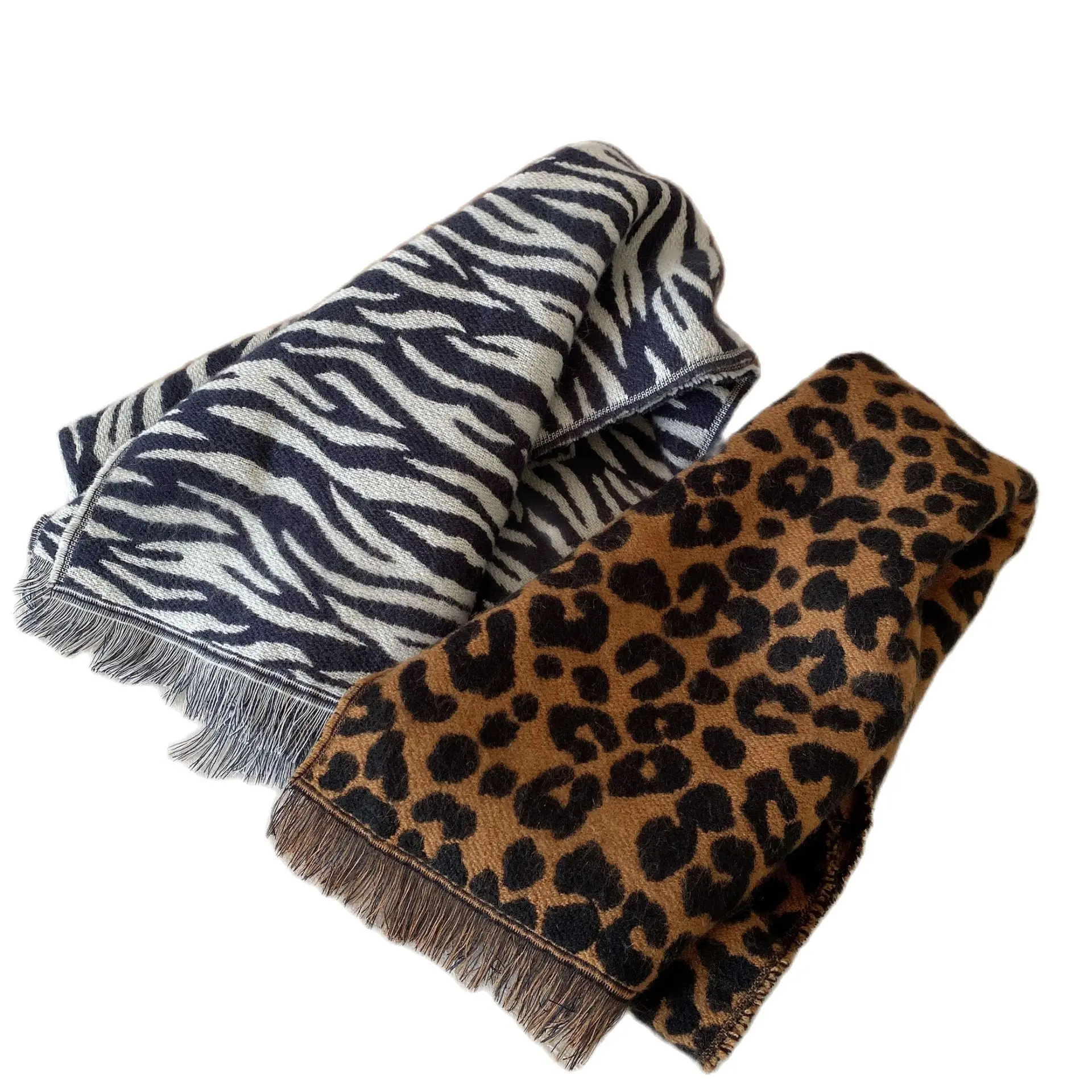 New Autumn Winter Leopard Zebra Printed Girls Immitation Cashmere Scarf Boys Shawl Girls Casual Long Scarf Children Neck Warmer