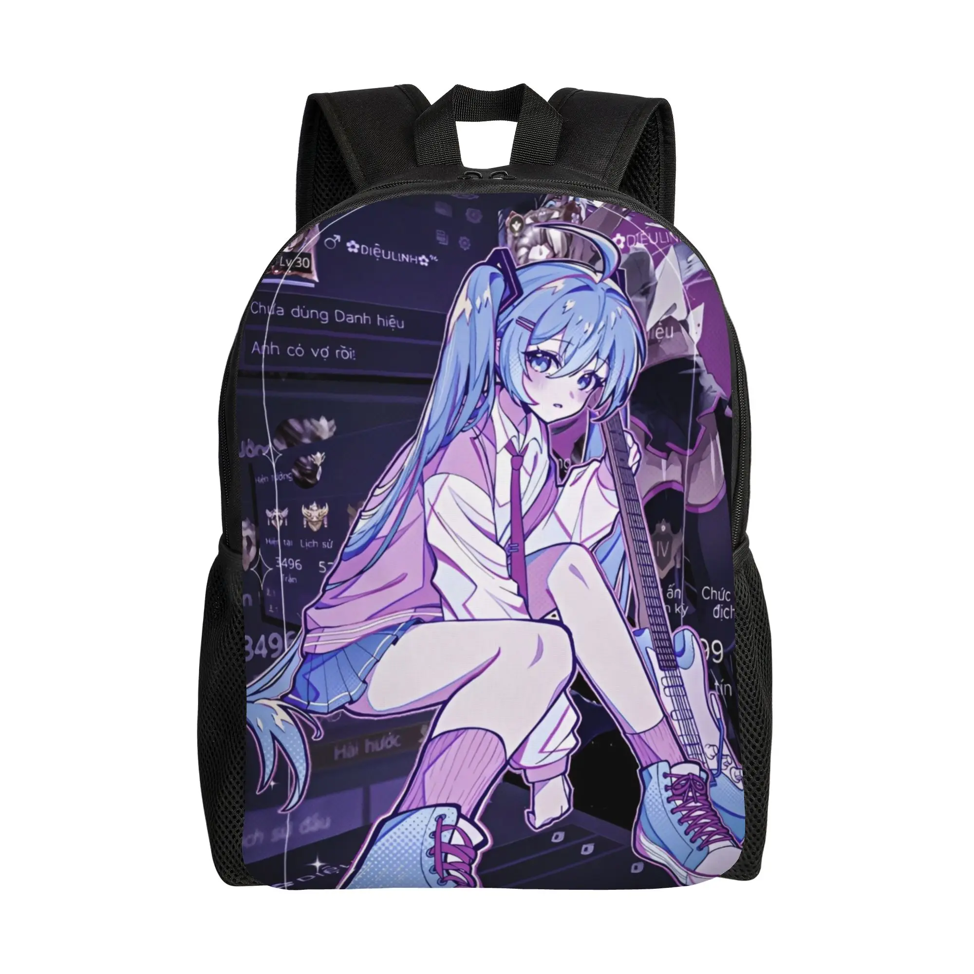Stylish Unisex Hatsune Miku Backpack - Fashionable and Durable Daypack