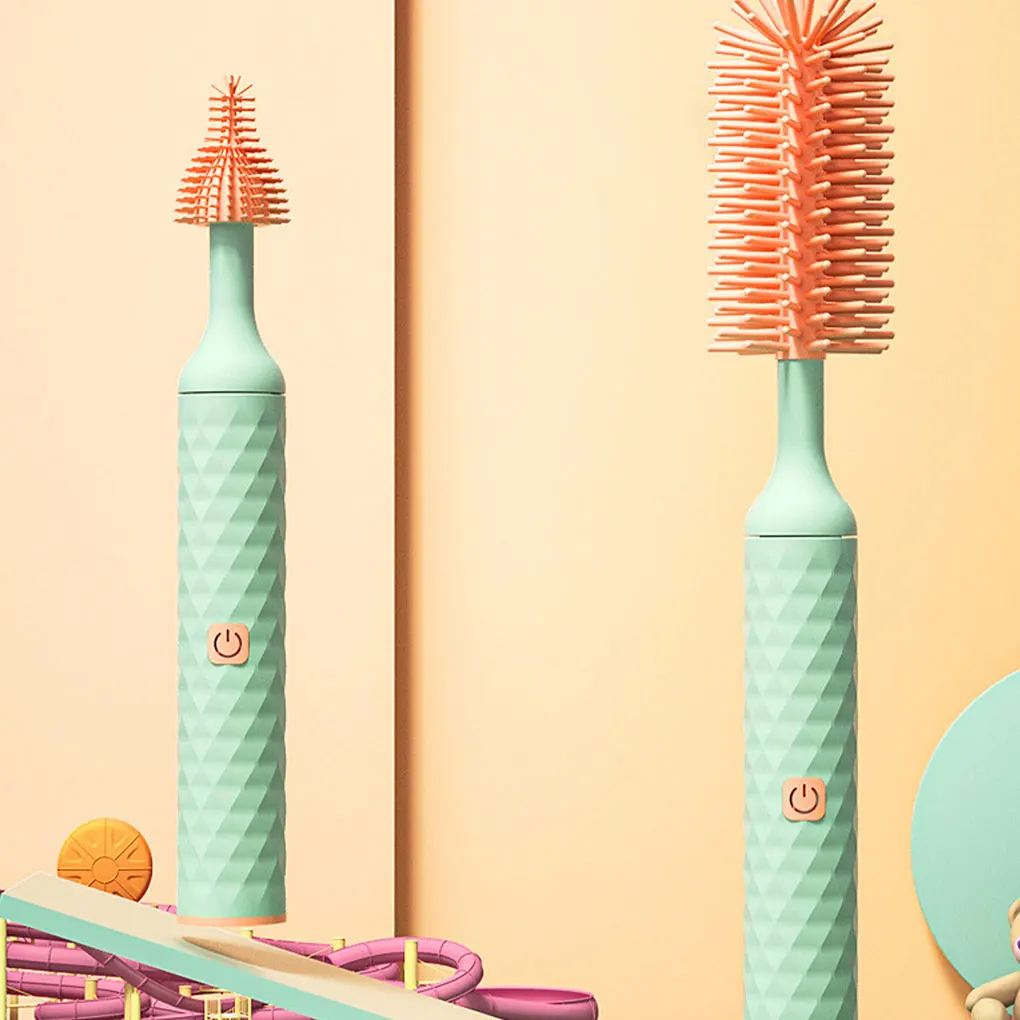 Portable 3-in-1 Electric Silicone Bottle Brush Cleaner Set