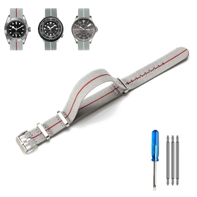 Elastic Nylon NATO Watch Strap - Multi-Size Diving Universal Bracelet