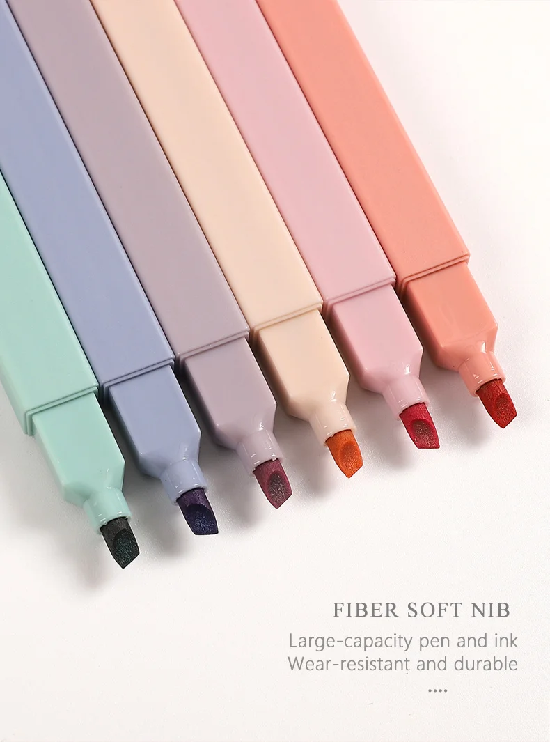 JIANWU 6pcs/set Soft Tip Highlighter Light Color Kawaii Marker Pen DIY Photo Album Journal Fluorescent Pen Student Stationery JIANWU 6pcs/set Soft Tip Highlighter Light Color Kawaii Marker Pen DIY Photo Album Journal Fluorescent Pen Student Stationery
