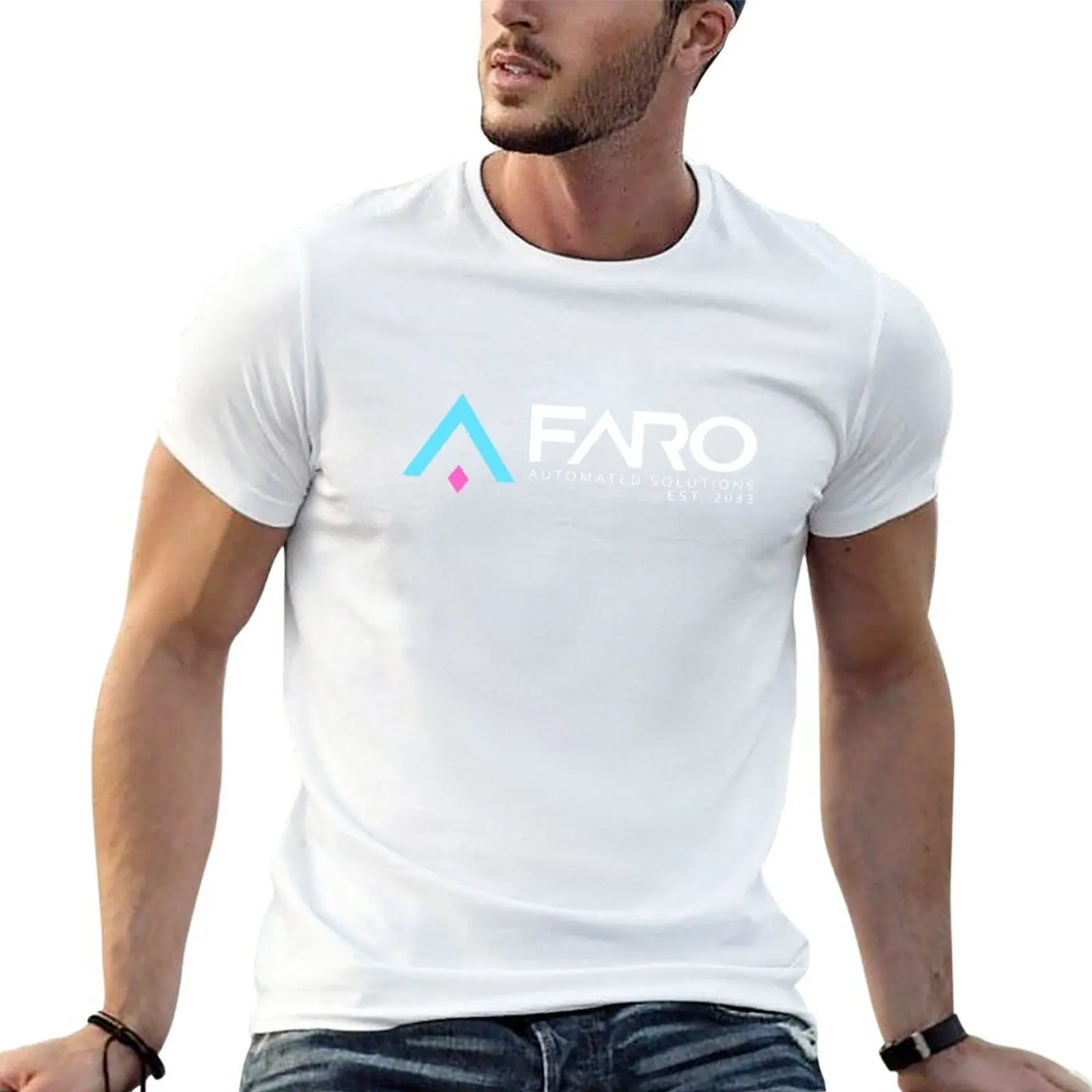 New Faro Automated Solutions Logo (Dark) T-Shirt Summer Top Magliette Grandi E Alte Per Uomo