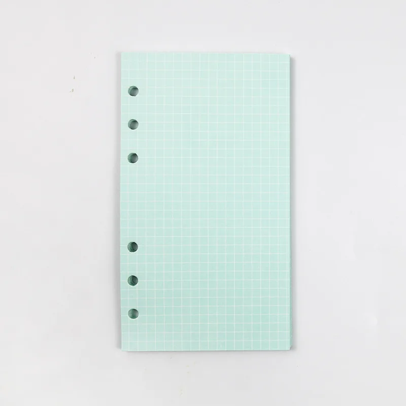 Kawaii A5 A6 Loose Leaf Notebook Refill - 40 Sheets of Spiral Binder Index Paper with Line, Grid, and Blank Pages