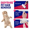 Pet hair remover for cats and dogs reusable self-cleaning cotton plush roller set suitable for beds sofas carpets cat beds 5