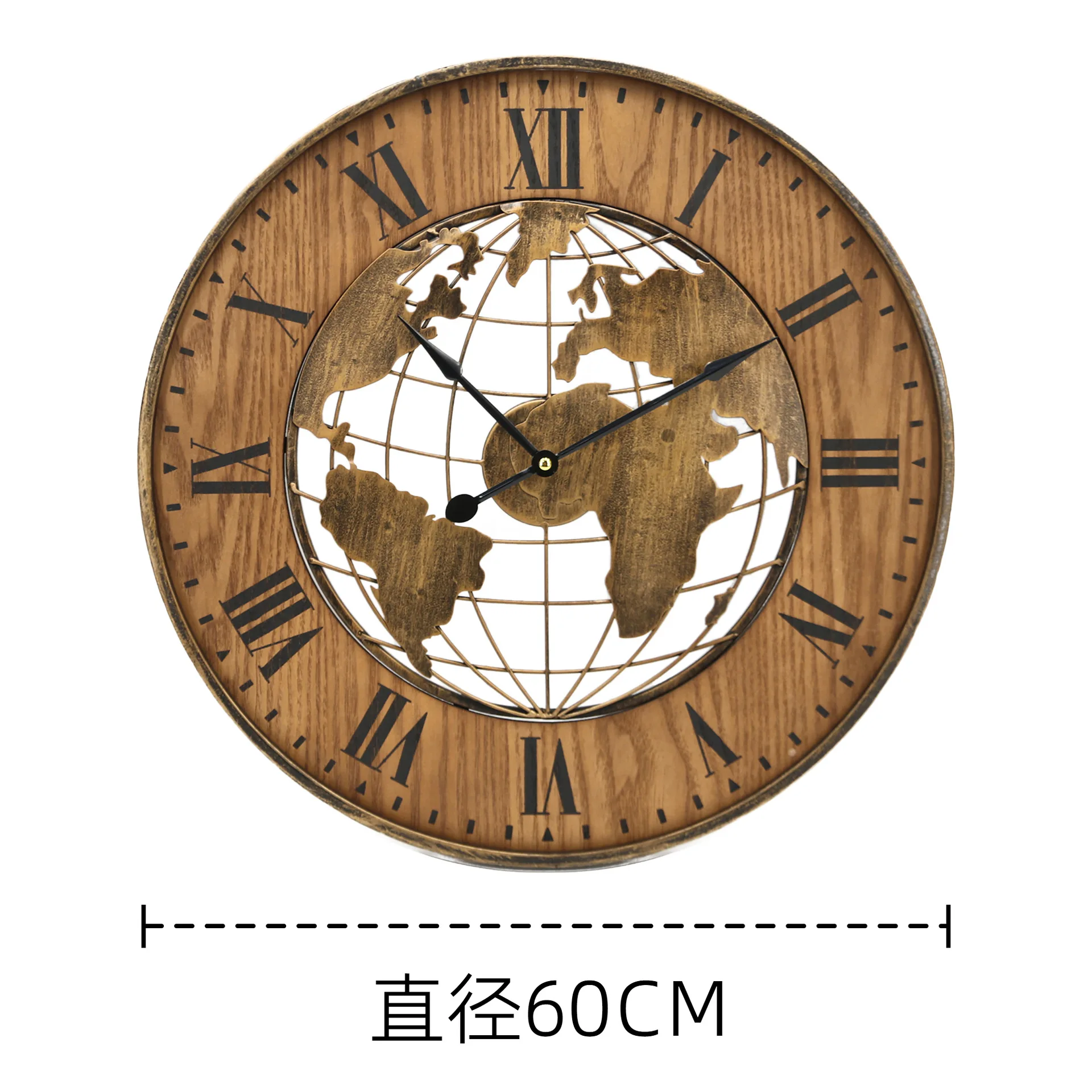 World Map Silent Wall Clock Diameter 60cm  